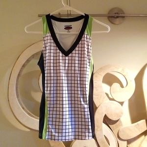 Medium Bolle High Performance Tennis Top White Lime Green Black